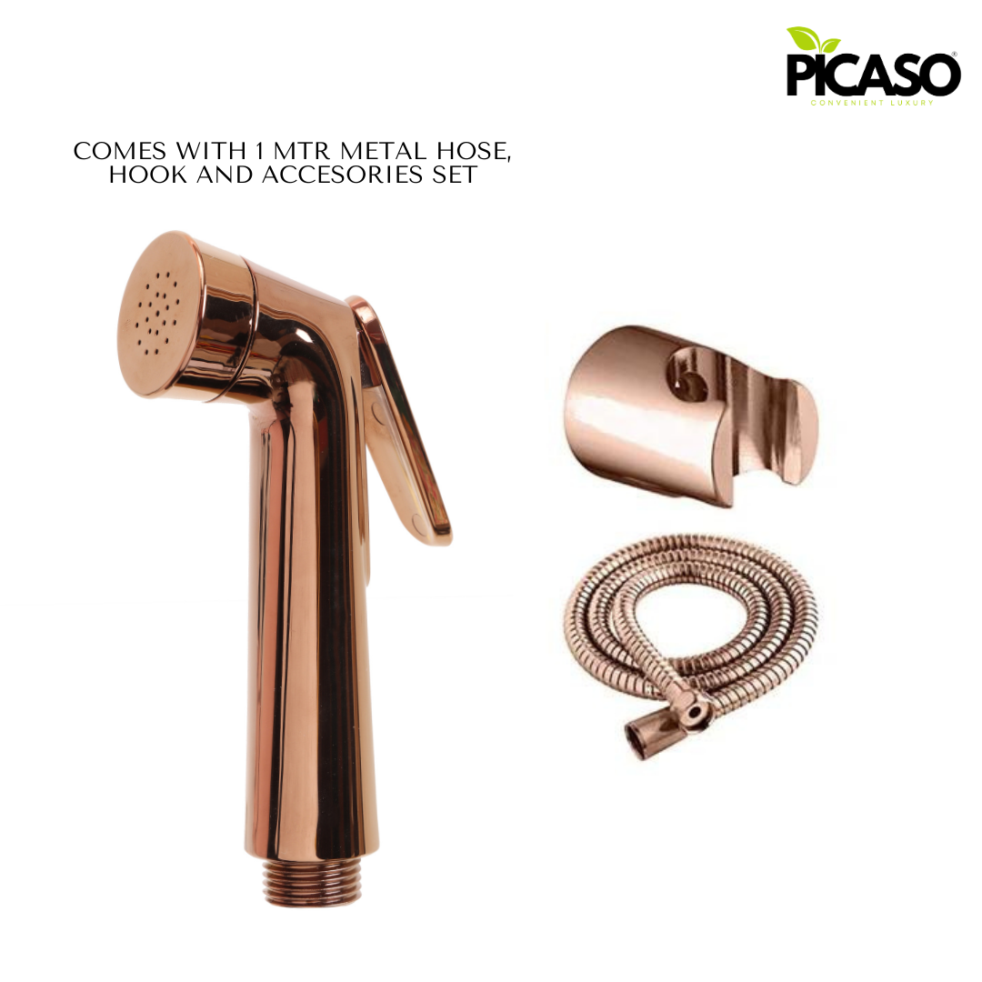 Picaso Rose Gold Jet Spray Set with 1.5 mtr hose & hook
