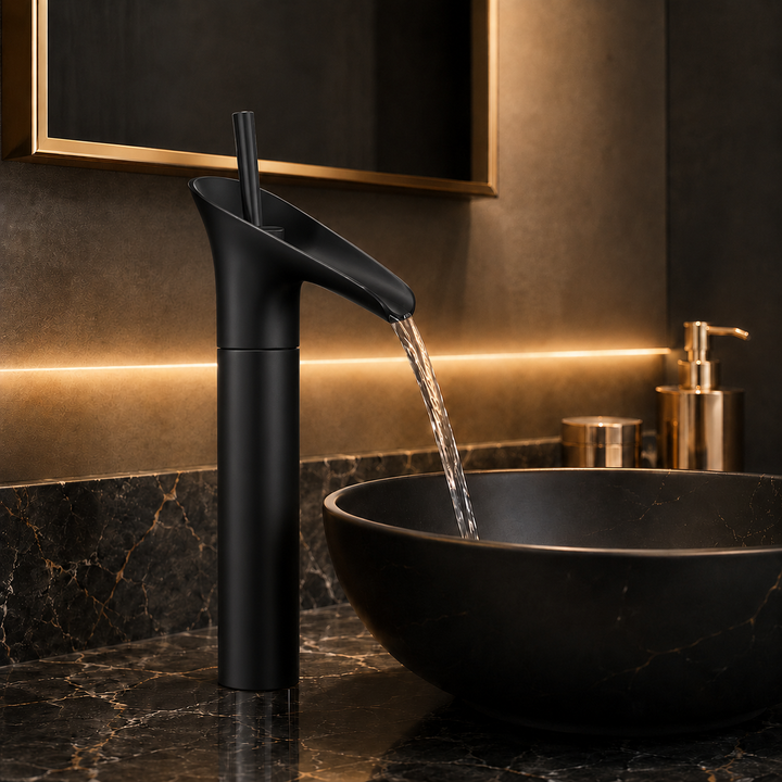 SCUBA SINGLE LEVER BASIN MIXER WITH WATERFALL FAUCET SC-963 BLM