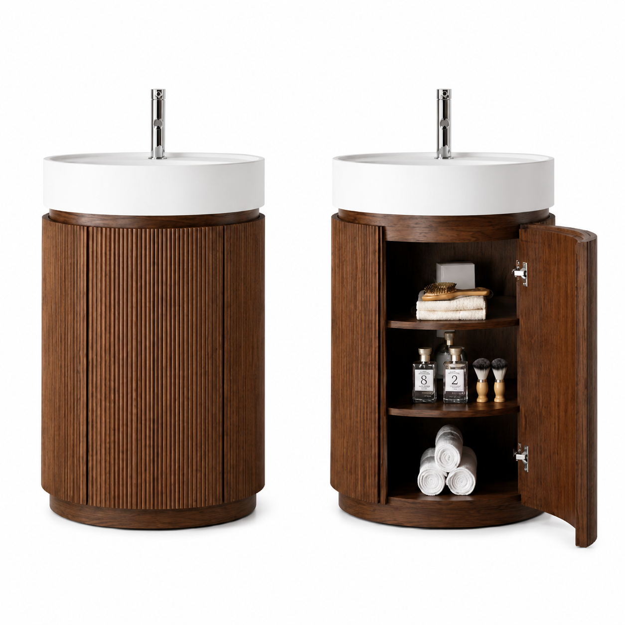 SCUBA ARTIFICIAL STONE PEDESTAL BASIN SC-3302 WITH OPENABLE DOOR FOR STORAGE