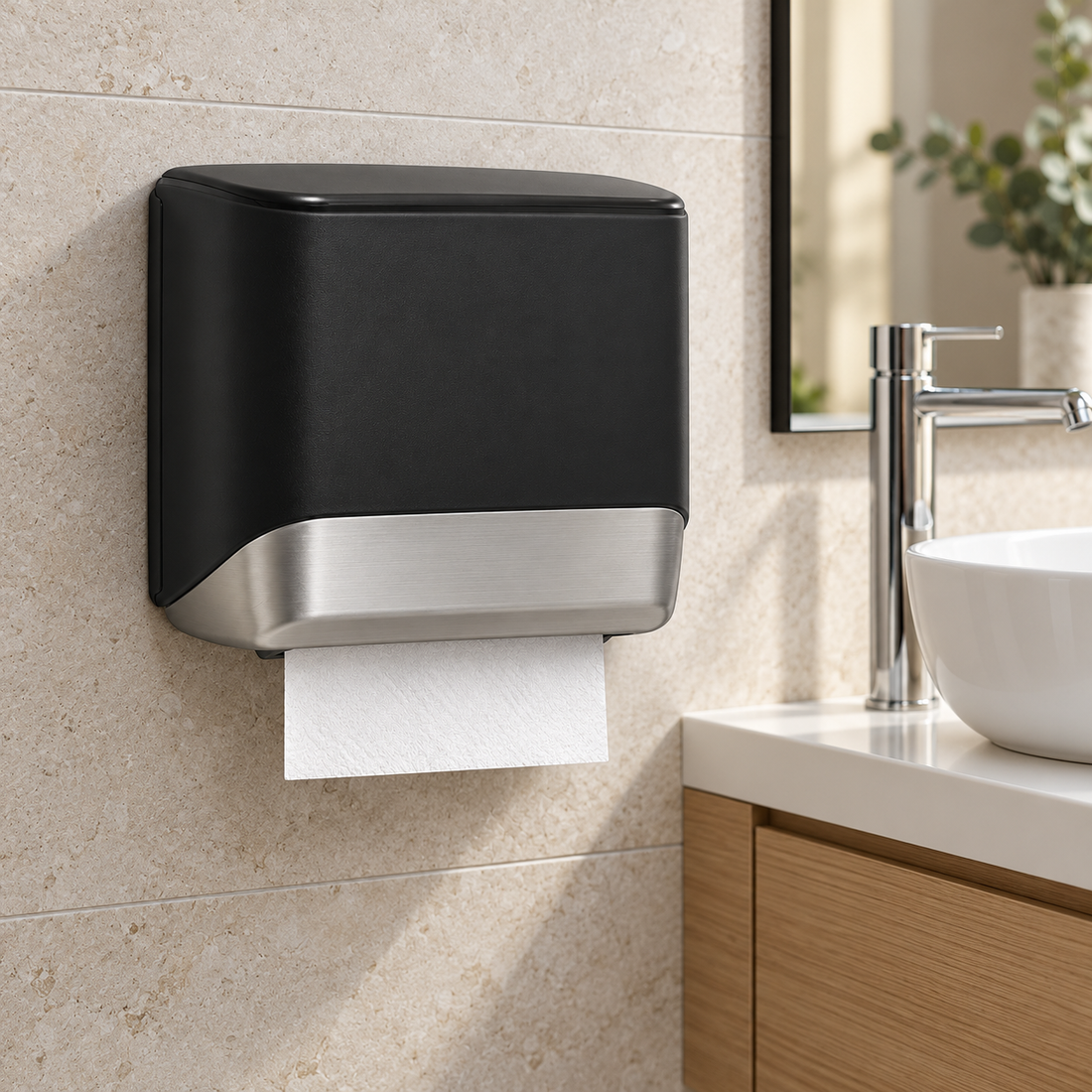 SCUBA TISSUE PAPER HOLDER AND SOAP DISPENSER SC-6011 BLM - BLACK MATT