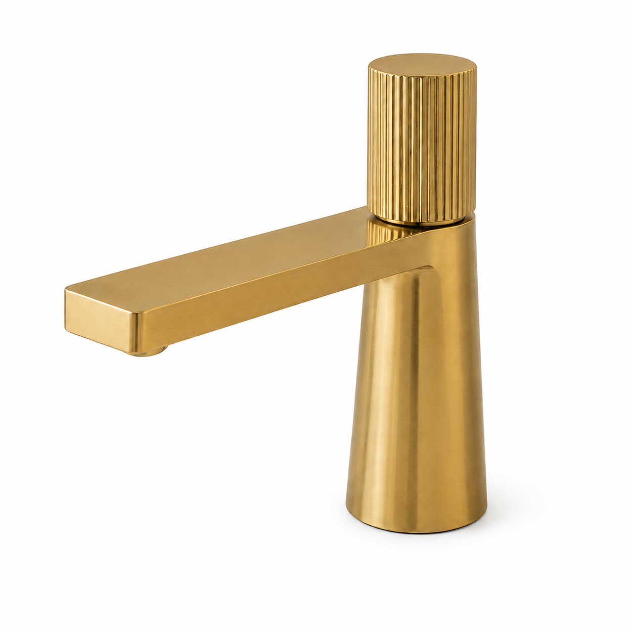 SERVEO PEBBLE SERIES BRASS SHORT BASIN MIXER SV6001-BRUSH GOLD