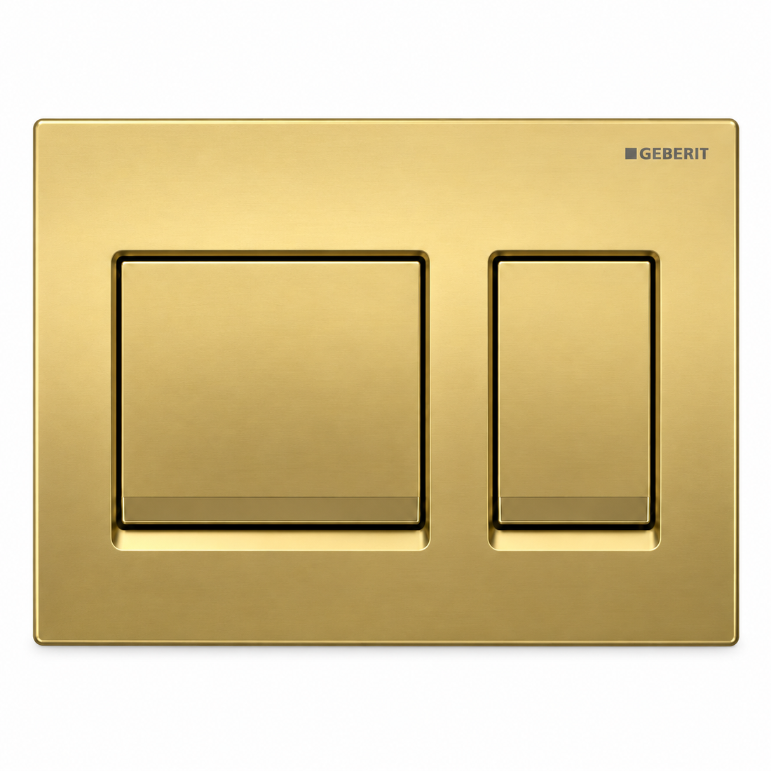 GEBERIT ACTUATOR ALPHA 25 SQUARE FLUSH PLATE- BRASS GOLD