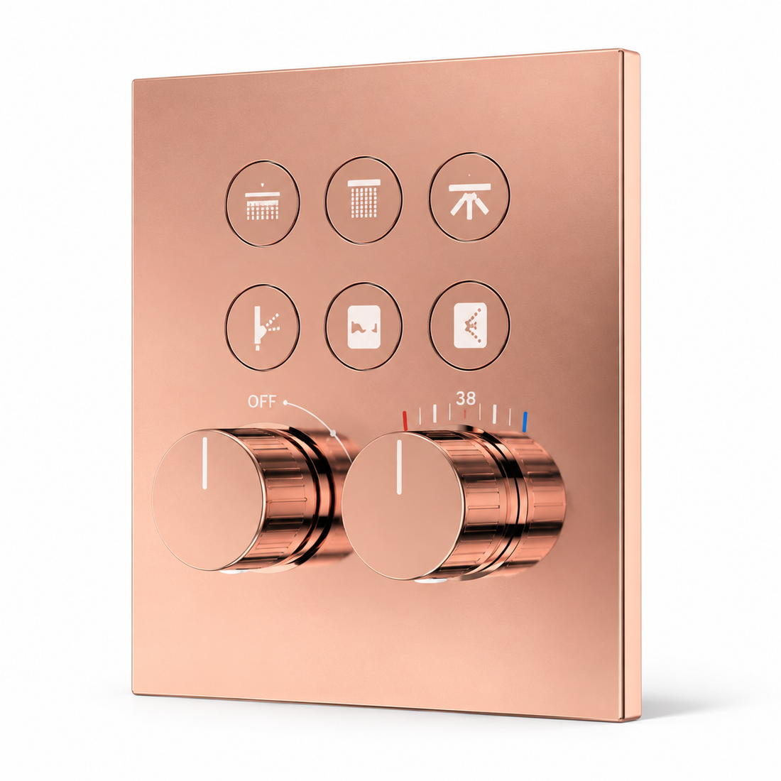 SERVEO GRACE SERIES 6 WAY MULTI-FUNCTION THERMOSTATIC HIGH FLOW DIVERTER SV946-RG-ROSE GOLD