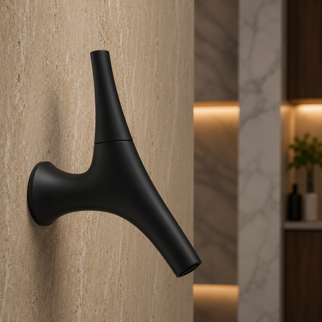SCUBA HIGH NECK PILLAR COCK FAUCET SC-3102 BLM-BLACK MATT
