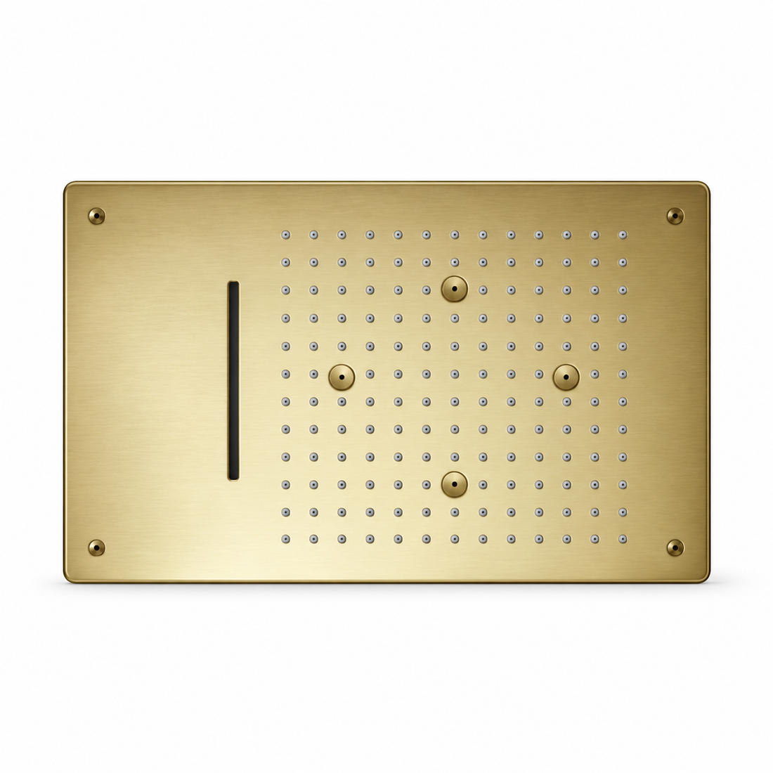 SERVEO CEILING MOUNTED 3 WAY MULTI- FUNCTION RAINFALL, MIST & WATERFALL 19X13 INCHES  SV7103-BRUSH GOLD
