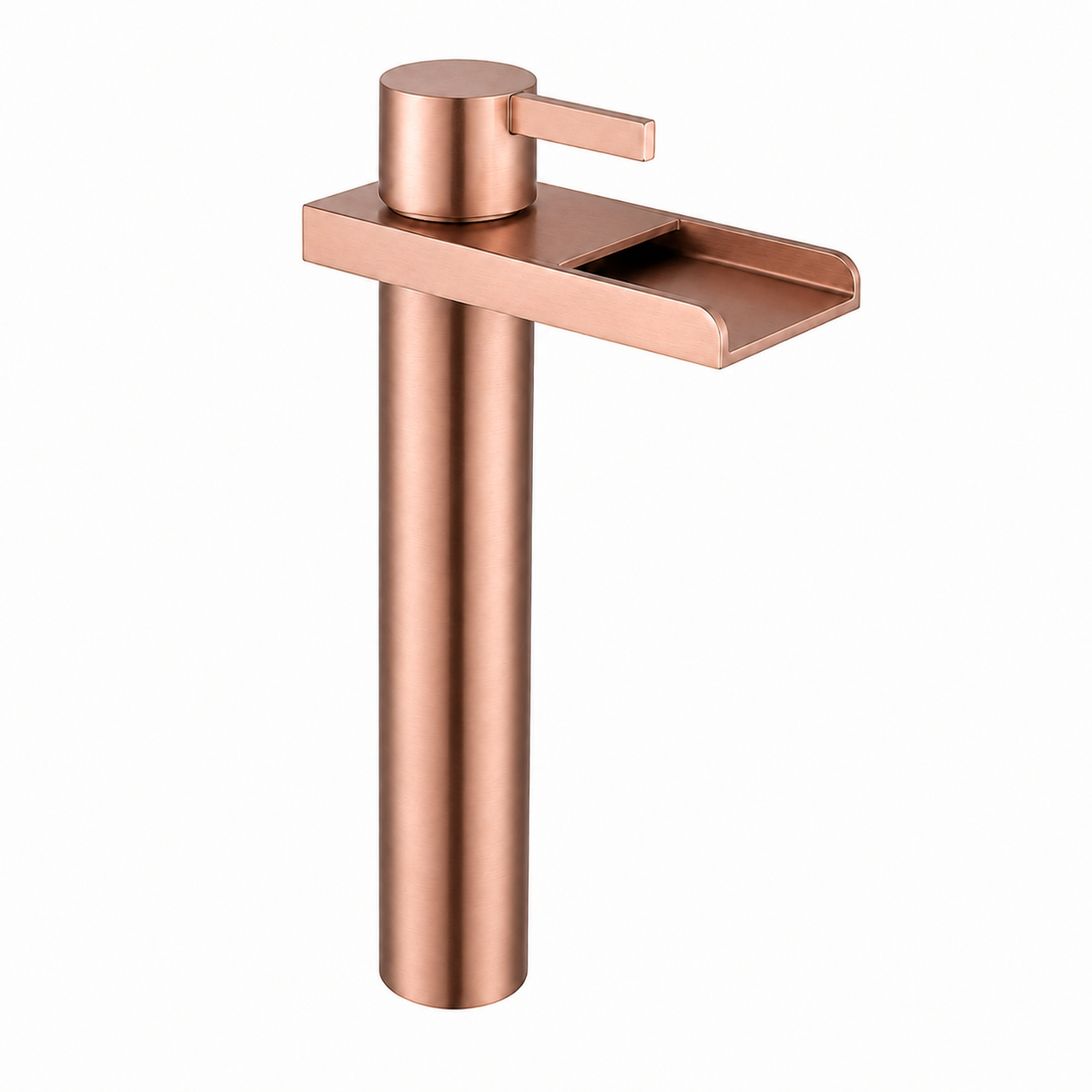 SCUBA HIGH NECK PILLAR COCK WITH WATERFALL FAUCET SC-3122 RG -ROSE GOLD