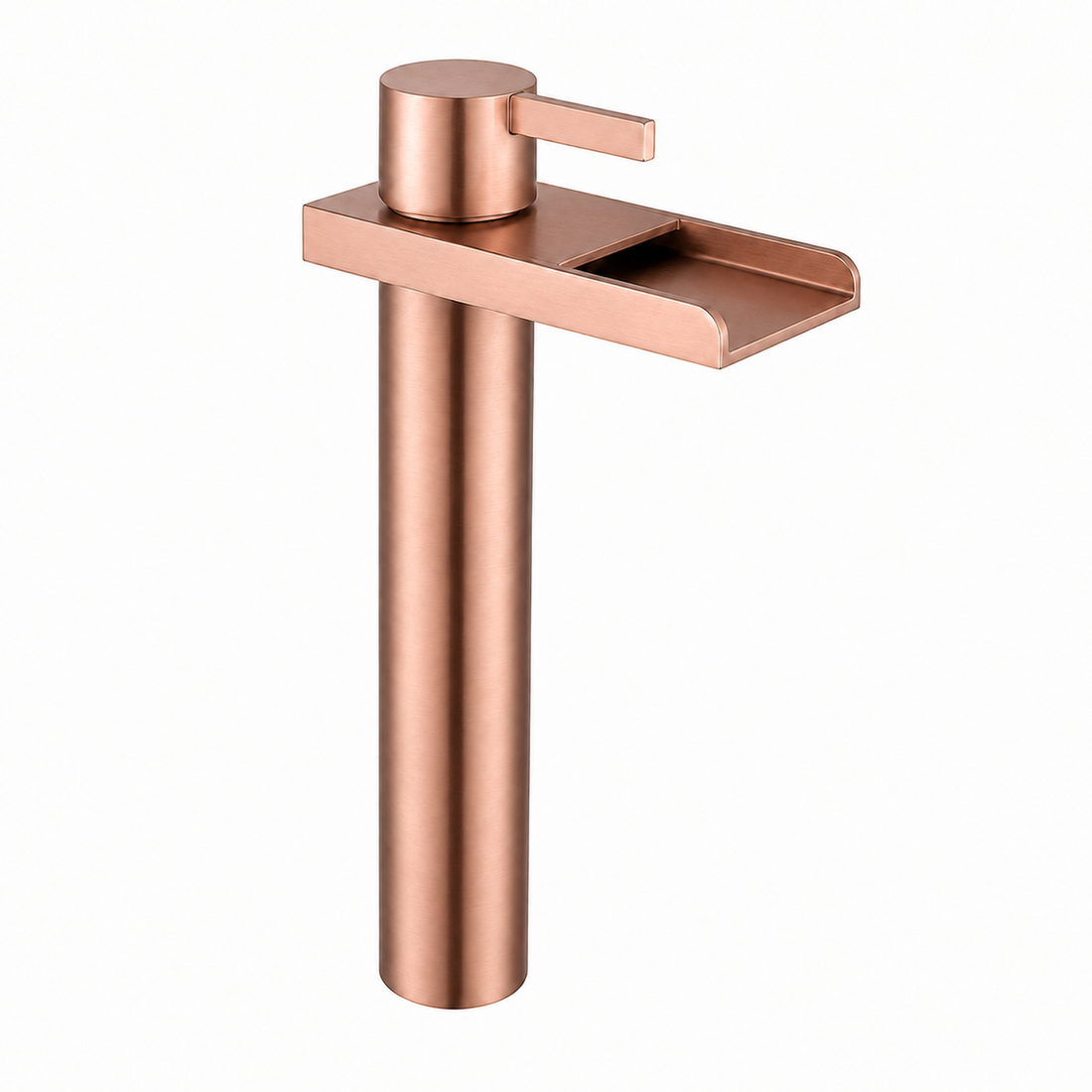 SCUBA HIGH NECK PILLAR COCK WITH WATERFALL FAUCET SC-3122 RG -ROSE GOLD