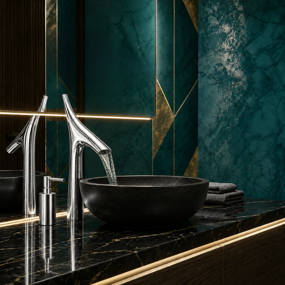 SCUBA HIGH NECK PILLAR COCK WITH WATERFALL FAUCET SC-3102 CP-CHROME PLATE