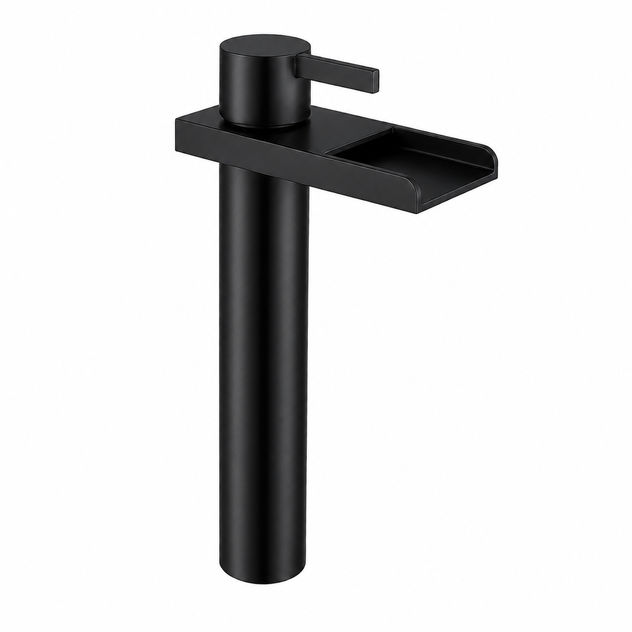 SCUBA HIGH NECK PILLAR COCK WITH WATERFALL FAUCET SC-3122 BLM BLACK MATT