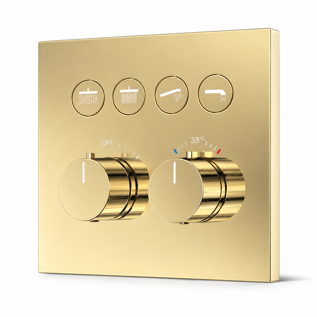 SERVEO GRACE SERIES 4 WAY MULTI-FUNCTION THERMOSTATIC HIGH FLOW DIVERTER SV944-BG-BRUSH GOLD