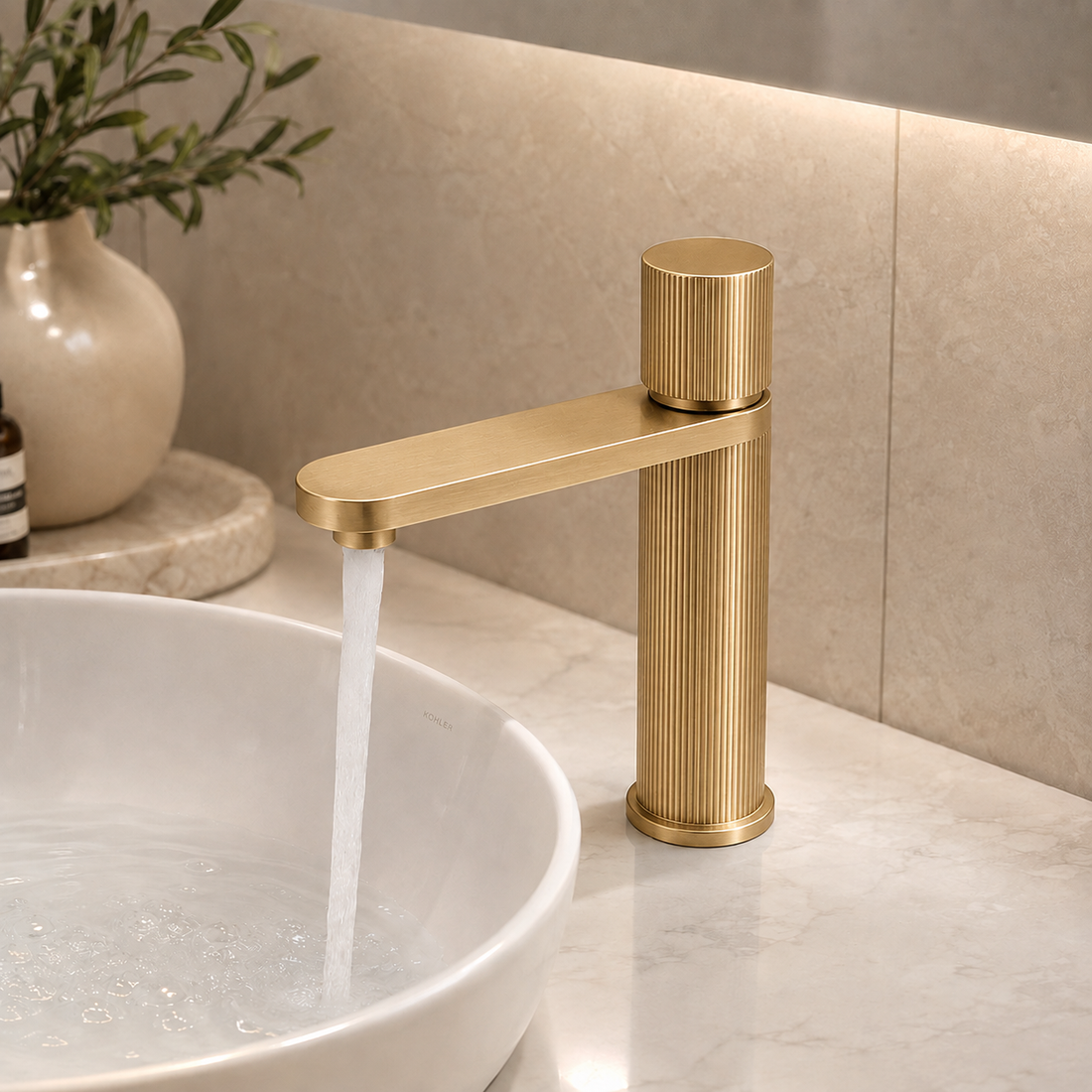 SERVEO GRACE COLLECTION 304  STAINLESS STEEL BASIN MIXER SV6003-BRUSH GOLD