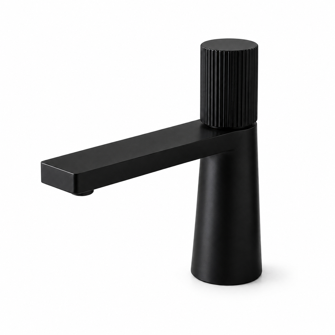 SERVEO PEBBLE SERIES BRASS SHORT BASIN MIXER SV6001-BLACK MATT