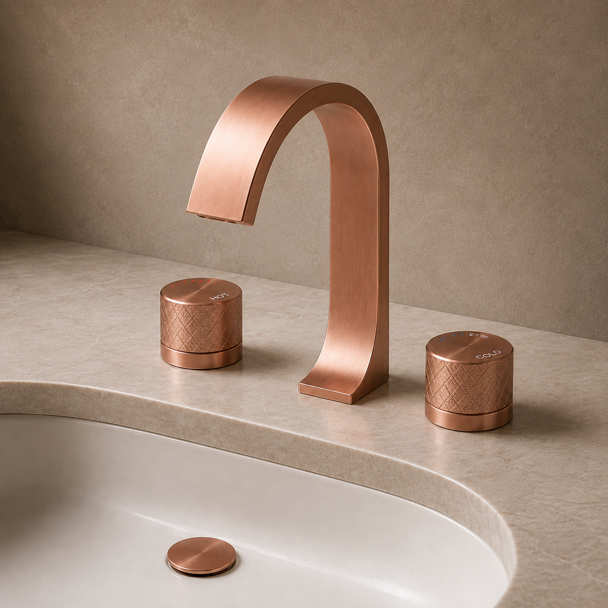 SERVEO CROWN SERIES DUCK MOUNTED BASIN MIXER SV6304-ROSE GOLD