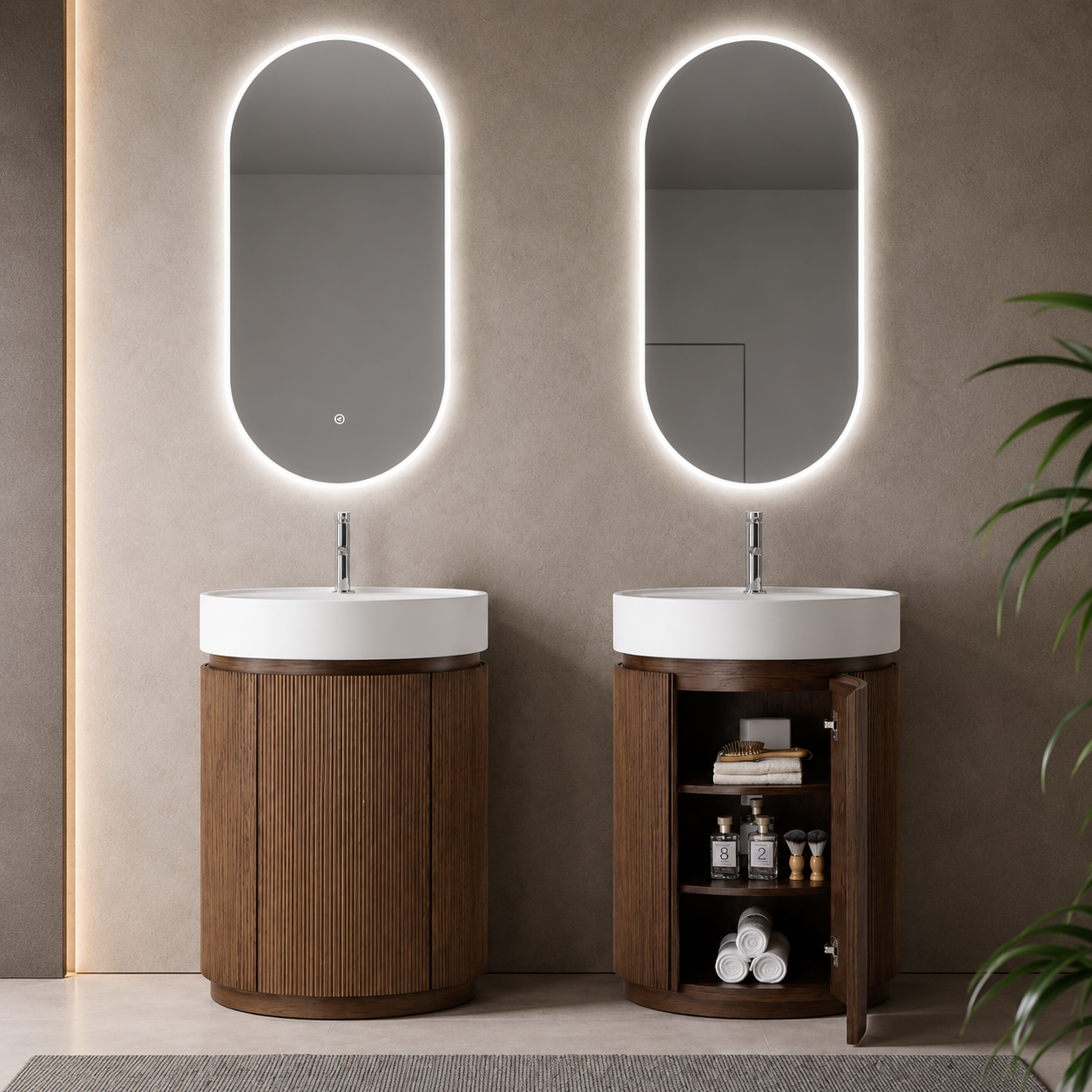 SCUBA ARTIFICIAL STONE PEDESTAL BASIN SC-3302 WITH OPENABLE DOOR FOR STORAGE