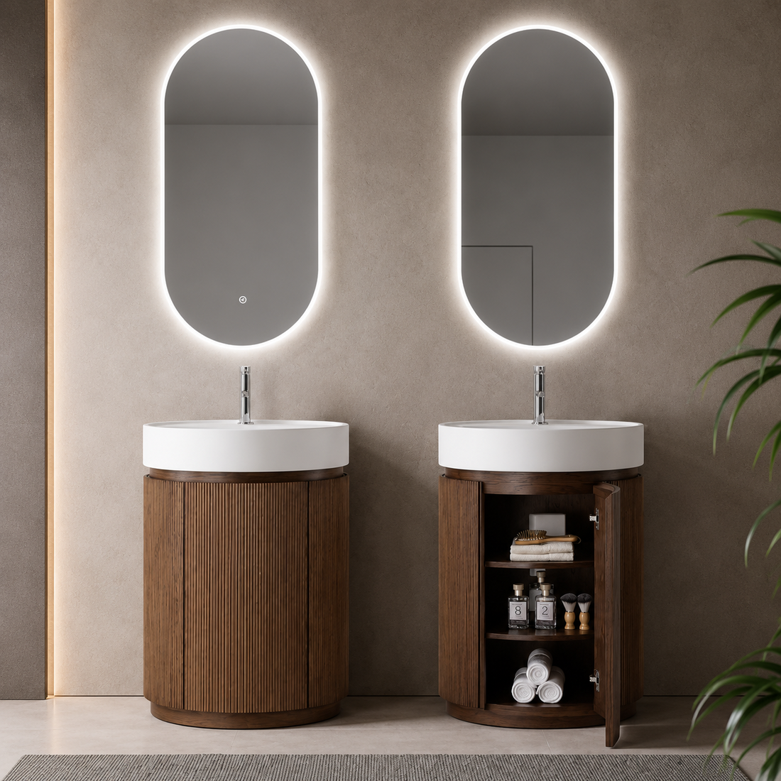 SCUBA ARTIFICIAL STONE PEDESTAL BASIN SC-3302 WITH OPENABLE DOOR FOR STORAGE