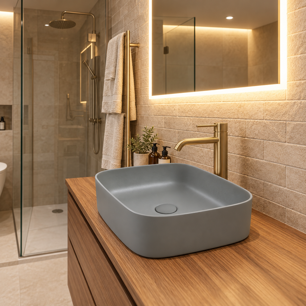 SCUBA MELAMINE BASIN SERIES WASH BASIN 16X13 INCHES SC-9208 GM-GREY MATT