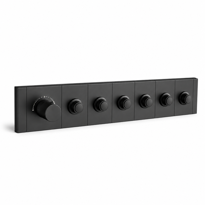 SERVEO ROYALE SERIES 6 WAY MULTI-FUCTION THEROMOSTATIC DIVERTER HORIZONTAL SV926-MB-MATT BLACK