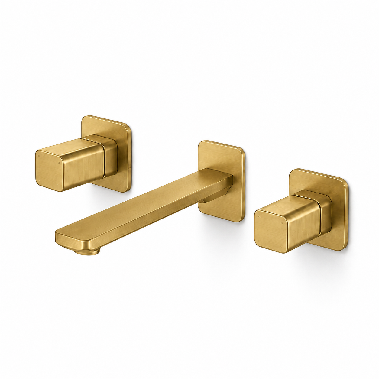 SERVEO REGALIA SERIES WALL MOUNTED BRASS BASIN MIXER SV6202-BRUSH GOLD