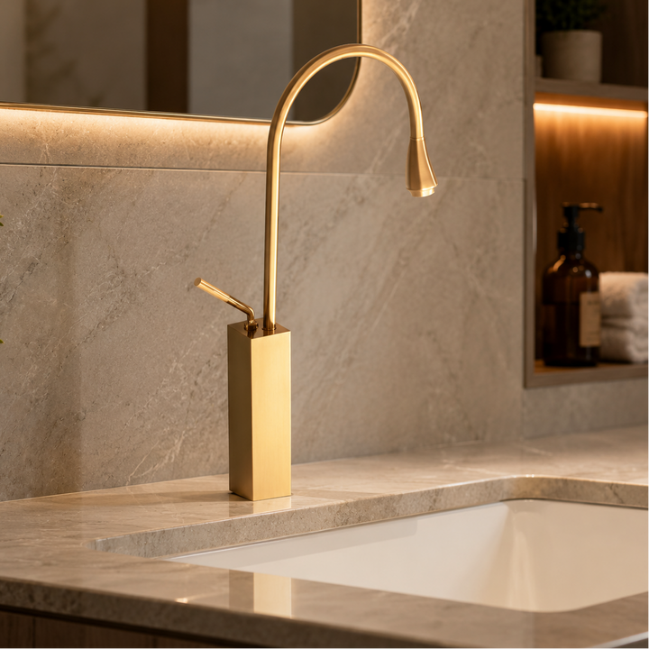 SCUBA BASIN MIXER DESIGNER FAUCET SC-967 - GOLD