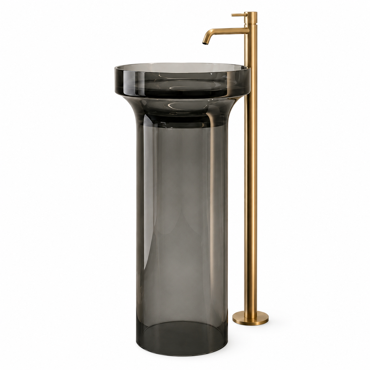 SCUBA RESIN TRANSPARENT PEDESTAL BASIN SC-9364-BLACK