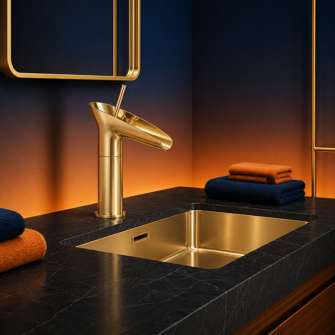 SCUBA SMALL SINGLE LIVER BASIN MIXER SC-1018 BG-BRUSH GOLD