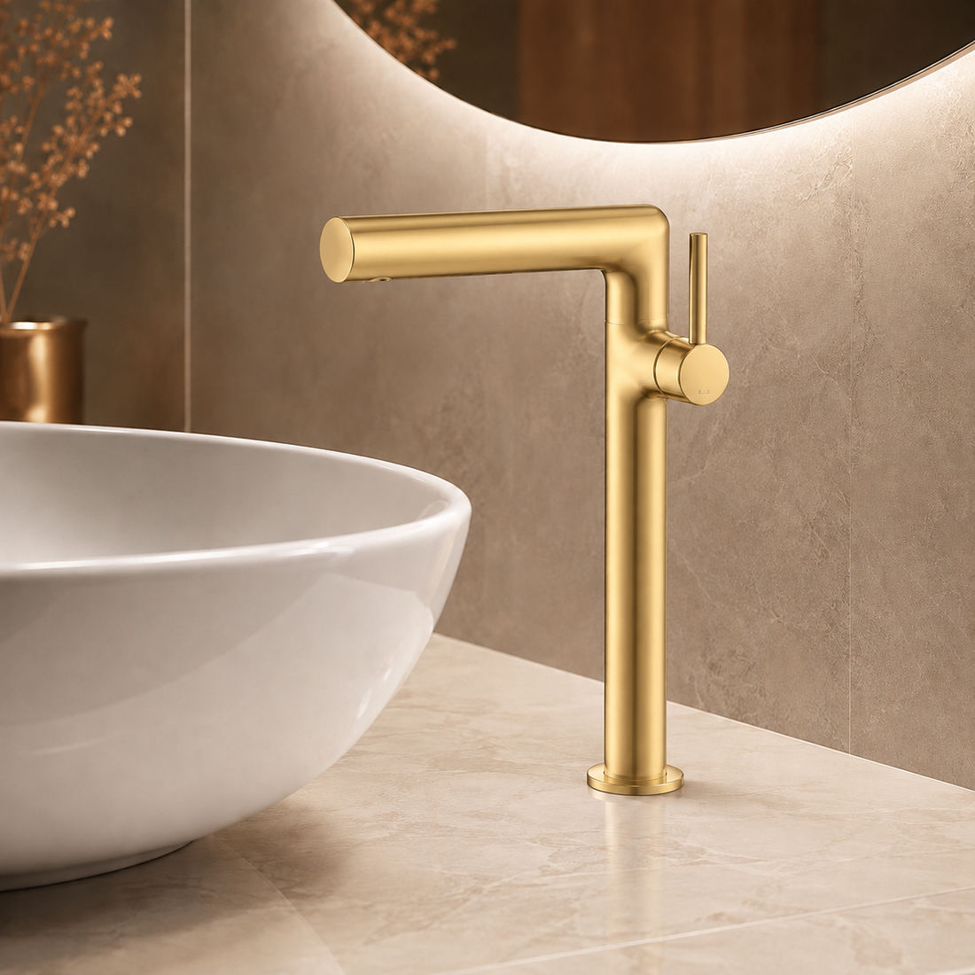 SERVEO REGALIA SERIES GRACE TALL BASIN MIXER SV6102-BRUSH GOLD