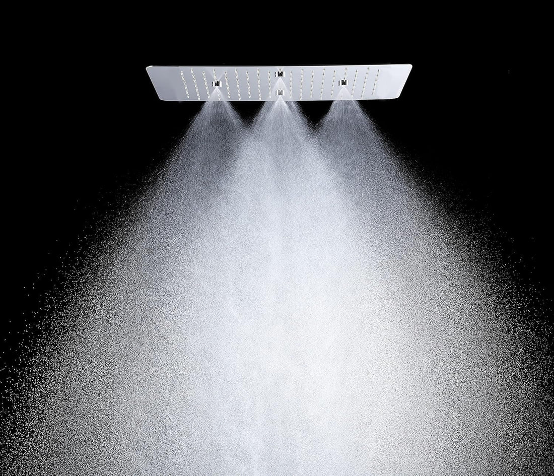 PICASO 2 FLOW OVERHEAD RAIN SHOWER-RAIN & MIST 19X13 INCHES: CHROME