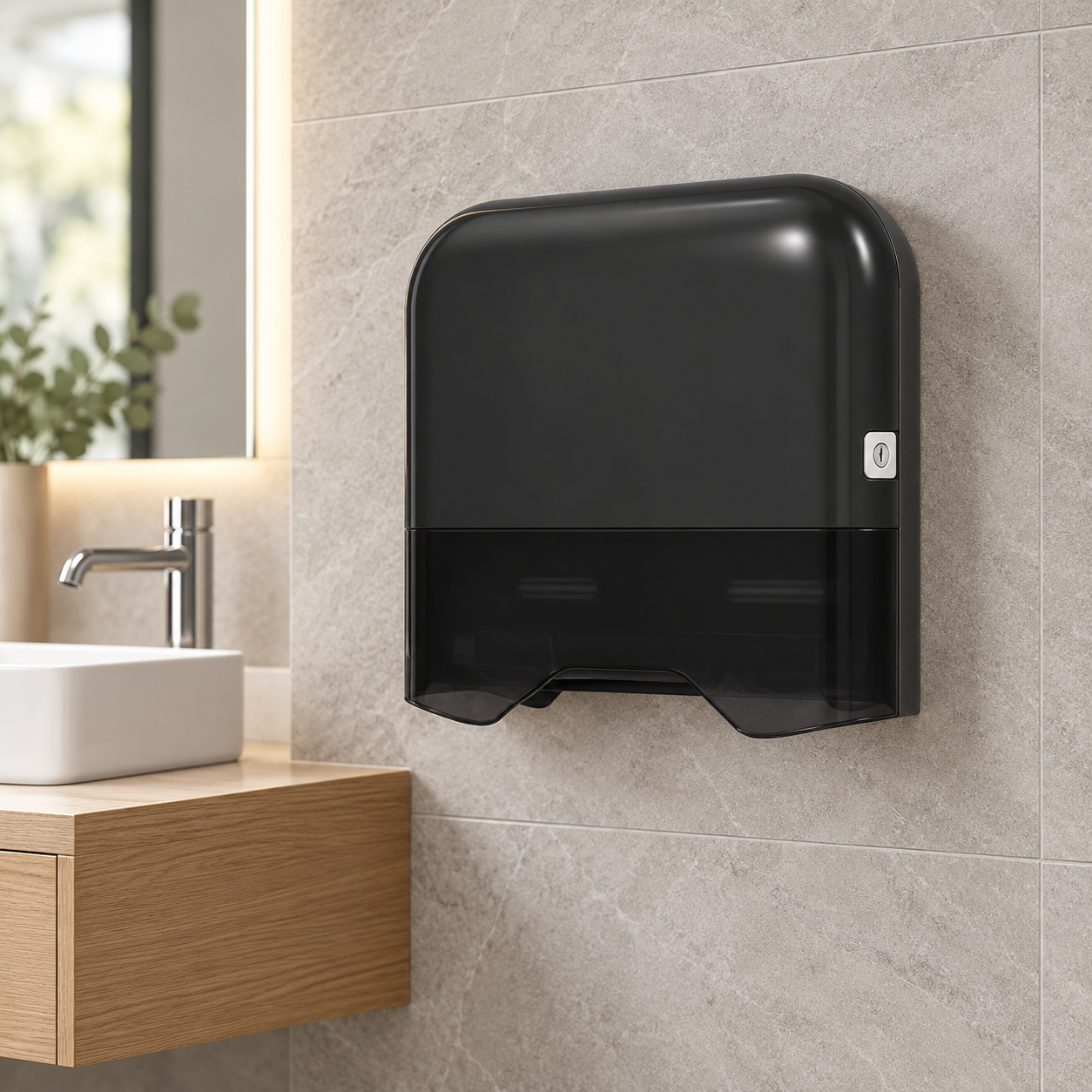 SCUBA TISSUE PAPER HOLDER AND SOAP DISPENSER SC-6012 BLM - BLACK MATT