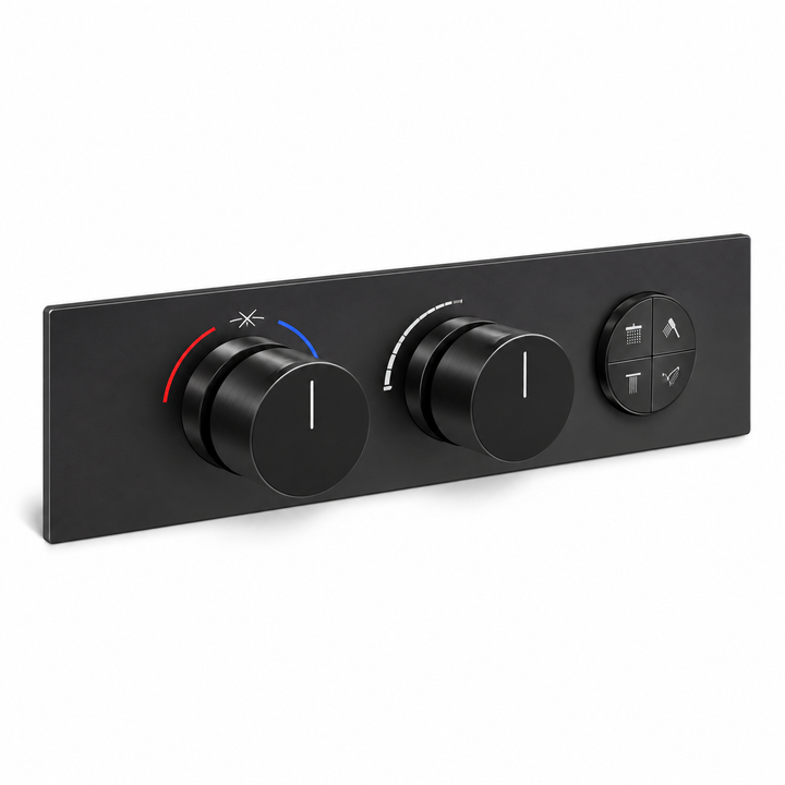 SERVEO PEBBLE SERIES 4 WAY MULTI-FUCTION THERMOSTATIC DIVERTER SV914-MB-MATT BLACK