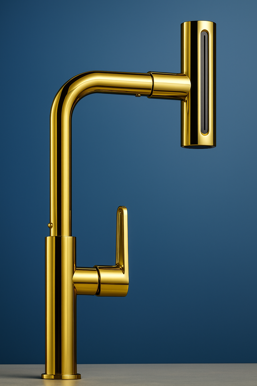 Picaso 4 Way 12" Tall Body Pillar Cock Tap- Gold