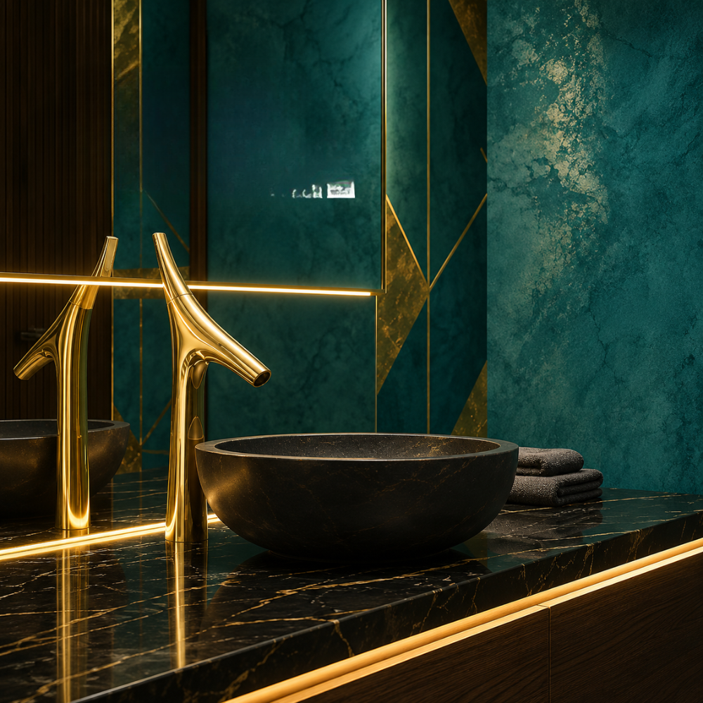 SCUBA HIGH NECK PILLAR COCK WITH WATERFALL FAUCET SC-3102 G-GOLD