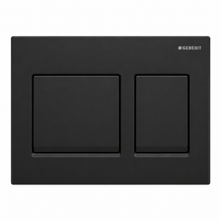 GEBERIT ACTUATOR ALPHA 25 SQUARE FLUSH PLATE-BLACK MATT