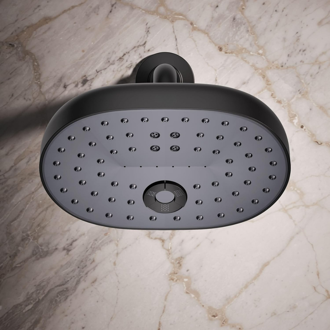 Picasso Wall Mounted Multiflow Overhead Shower with Rain, Mist & Move Flow - Black