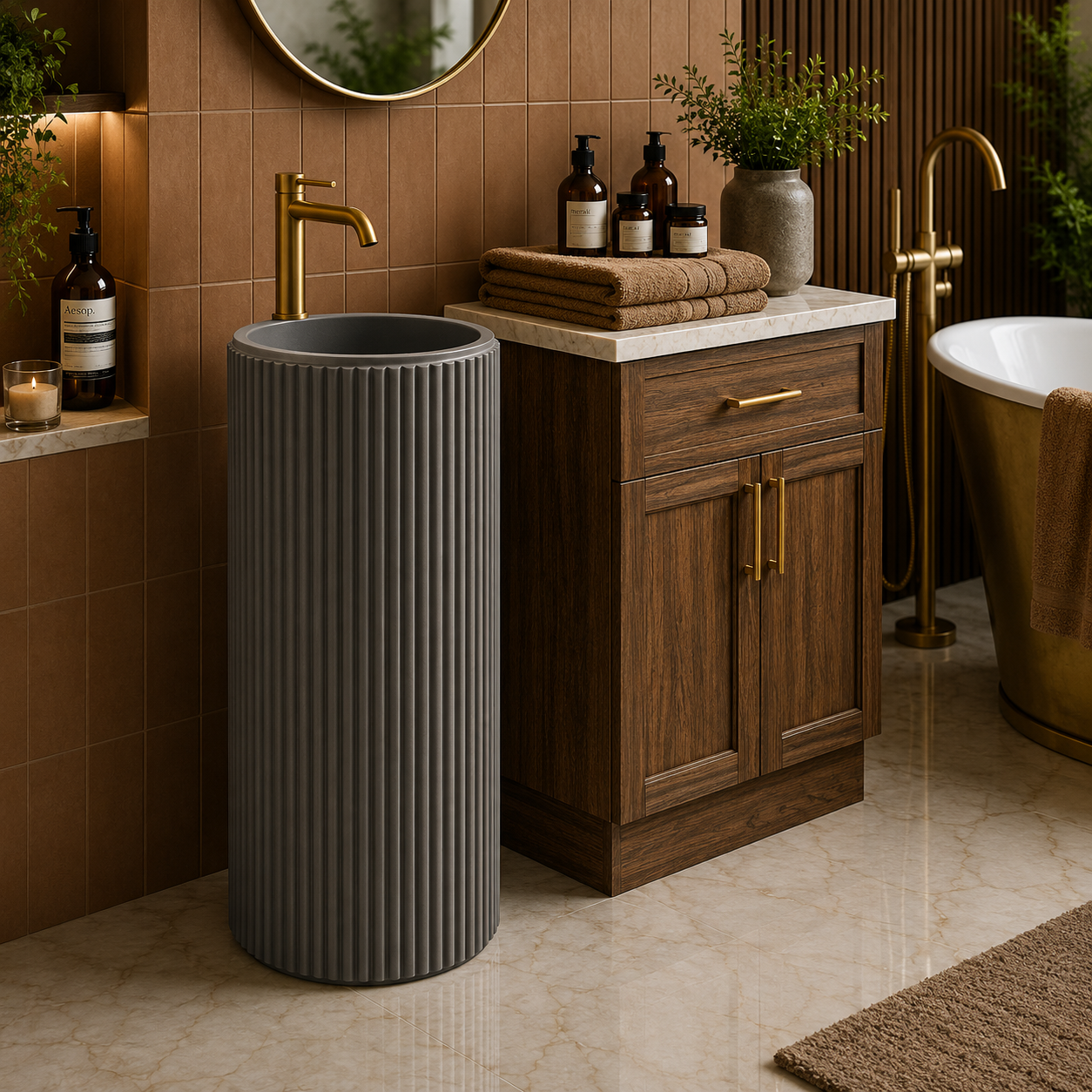 SCUBA ARTIFICIAL STONE PEDESTAL BASIN SC-9753