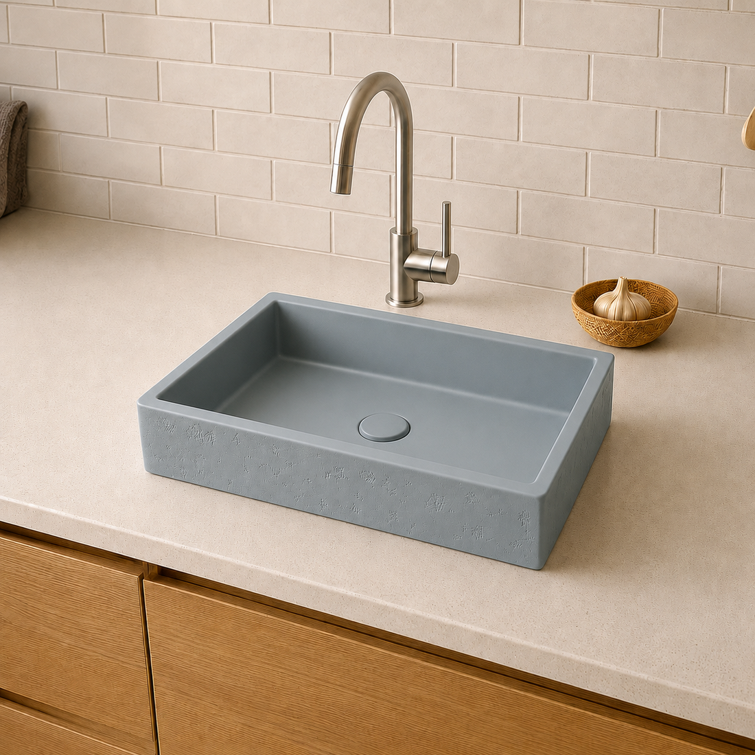 SERVEO RECTANGLE CEMENT WASH BASINS SV8304LG-LIGHT GREY