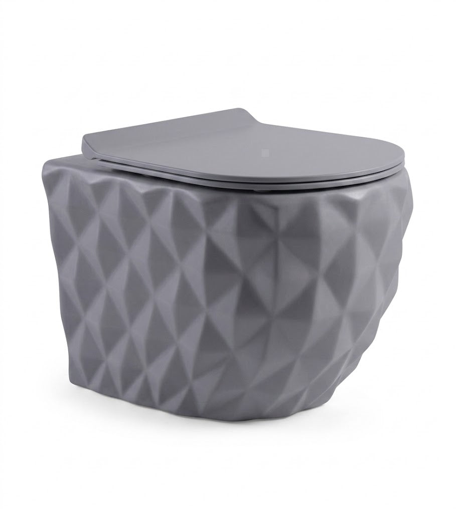 SCUBA DESIGNER SERIES RIMLESS WALL HUNG WC SC-9647-GREY MATT