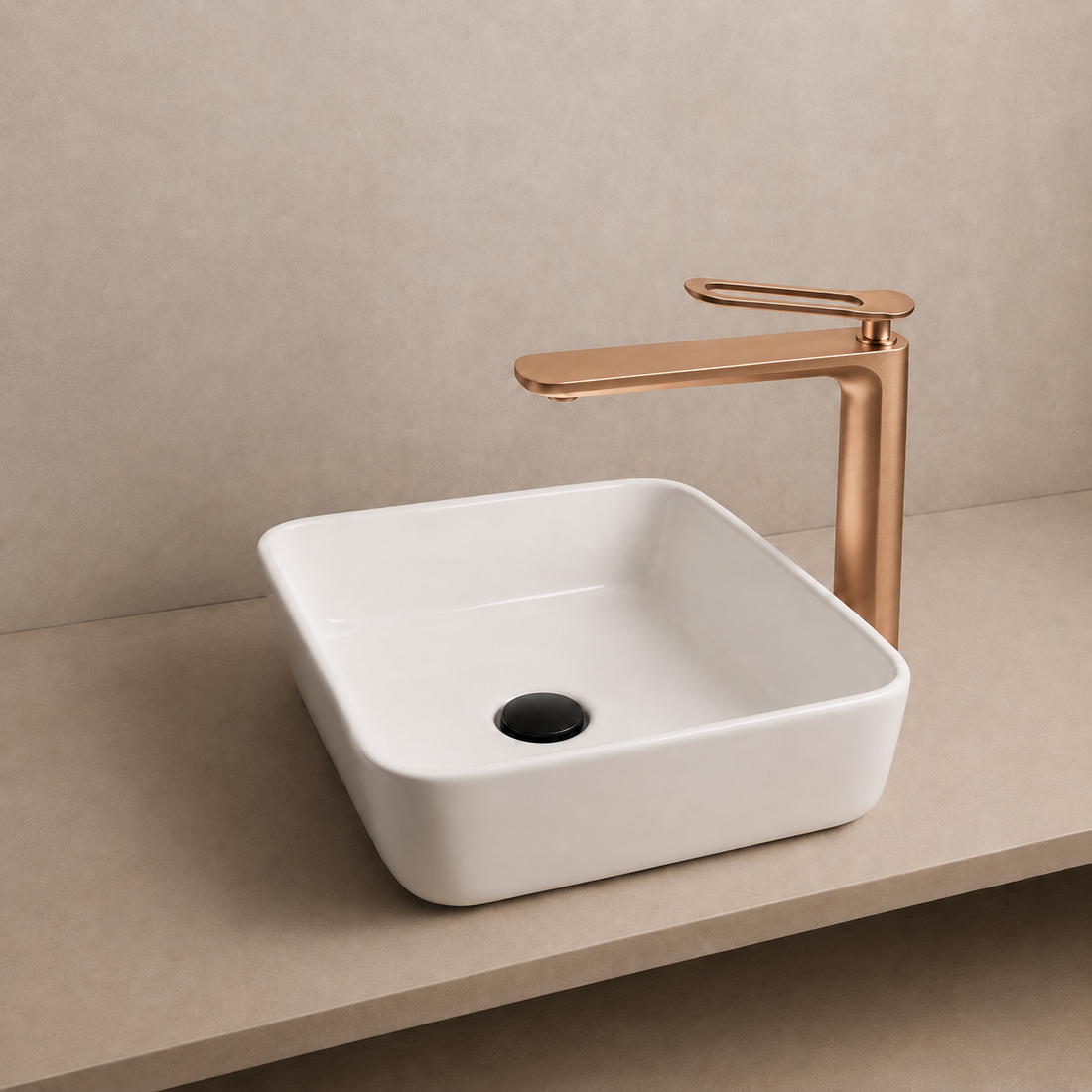 SERVEO CROWN SERIES BRASS TALL BASIN MIXER  SV6103-ROSE GOLD
