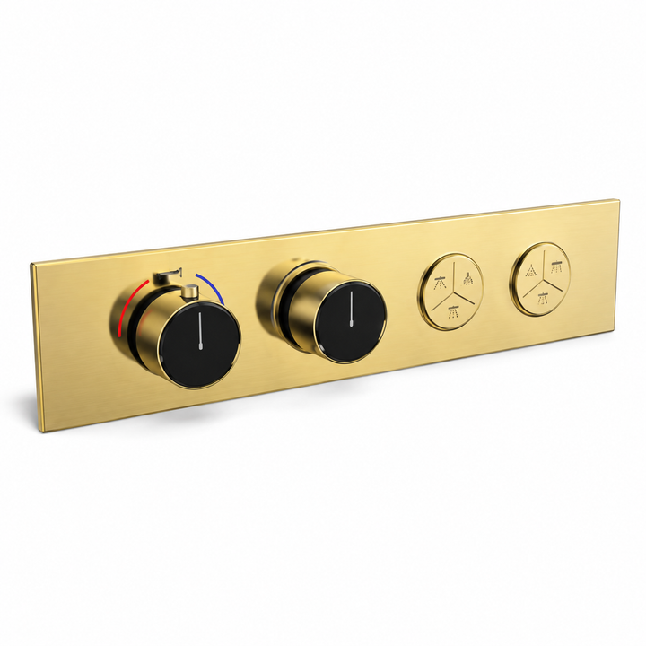 SERVEO PEBBLE SERIES 6 MULTI-FUCTION THERMOSTATIC DIVERTER SV916-BG-BRUSH GOLD