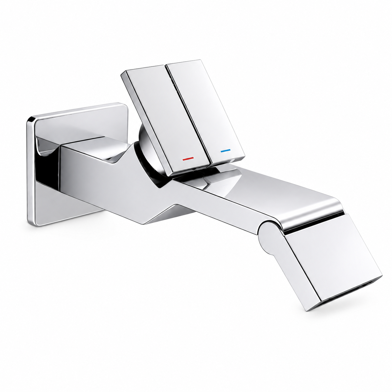 SERVEO CLICK BUTTON WALL MOUNTED BRASS BASIN MIXER SV6210-CHROME