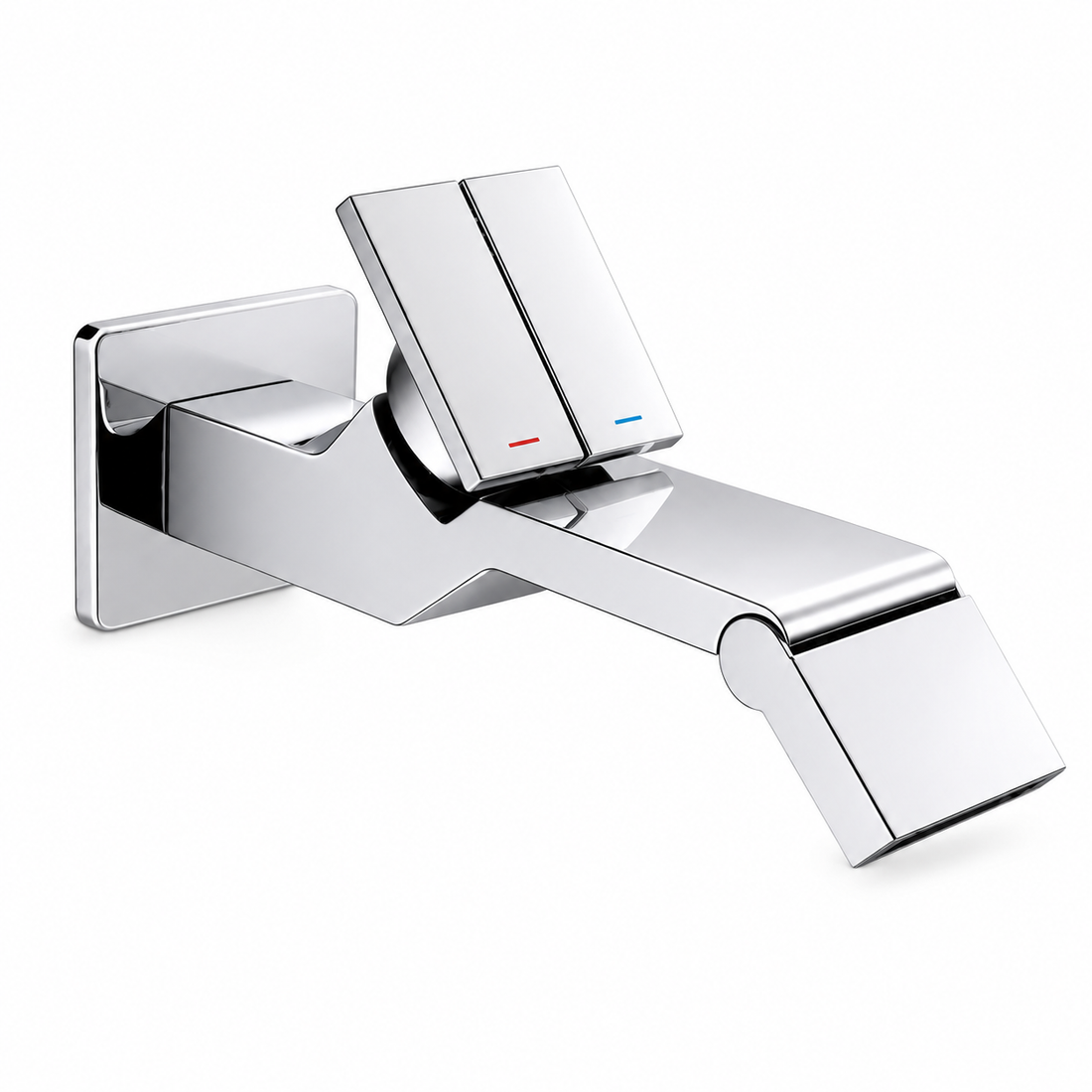 SERVEO CLICK BUTTON WALL MOUNTED BRASS BASIN MIXER SV6210-CHROME