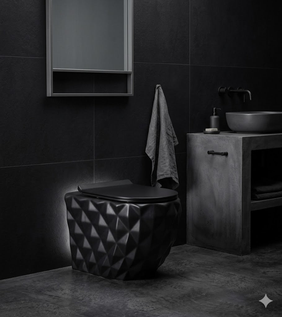 SCUBA DESIGNER SERIES RIMLESS WALL HUNG WC SC-9647- BLACK MATT