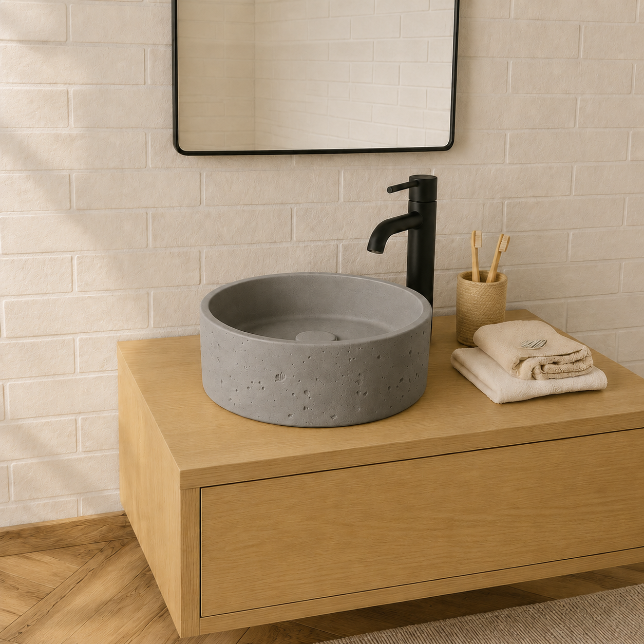 SERVEO CEMENT WASH BASIN ROUND SV8303 GY- GREY