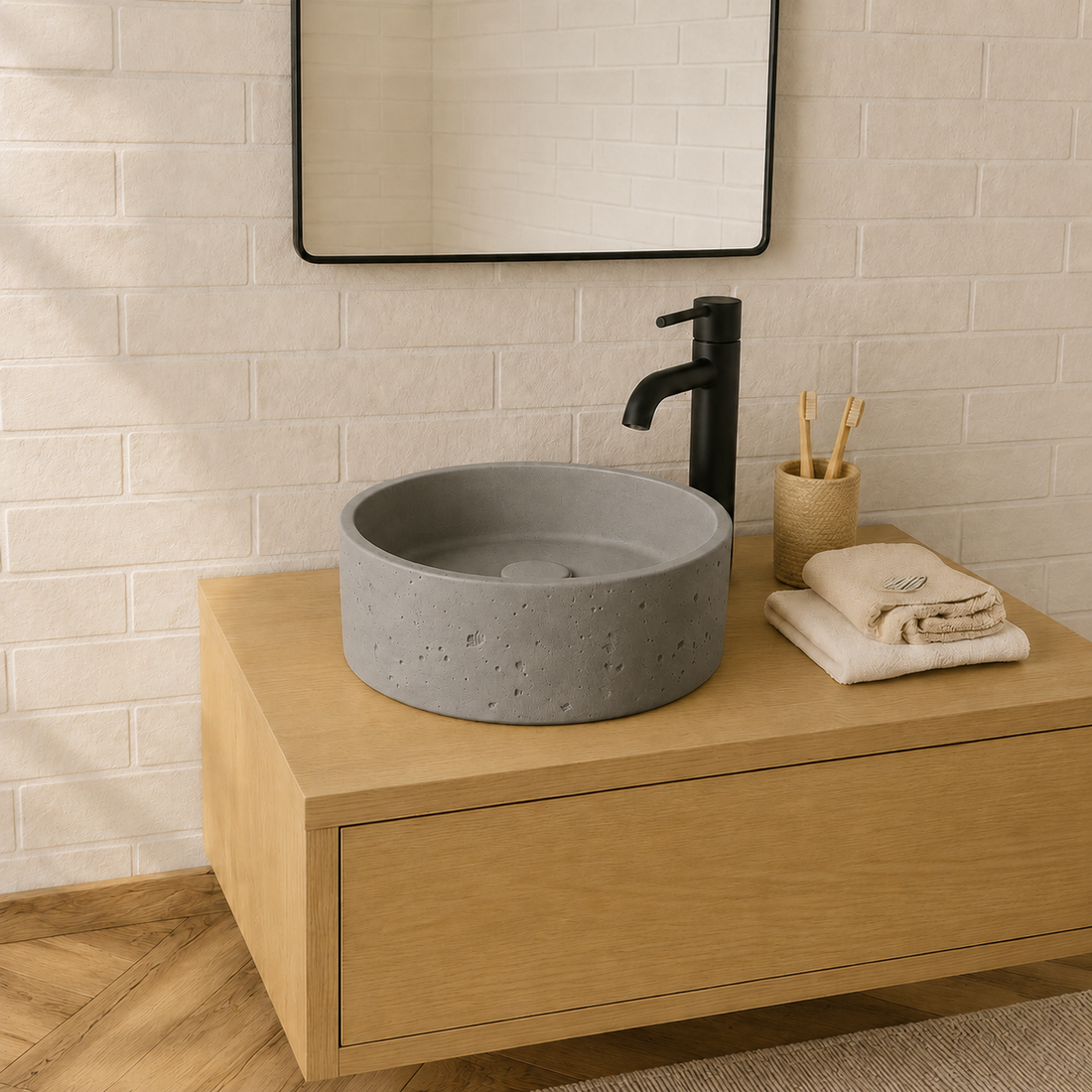 SERVEO CEMENT WASH BASIN ROUND SV8303 GY- GREY