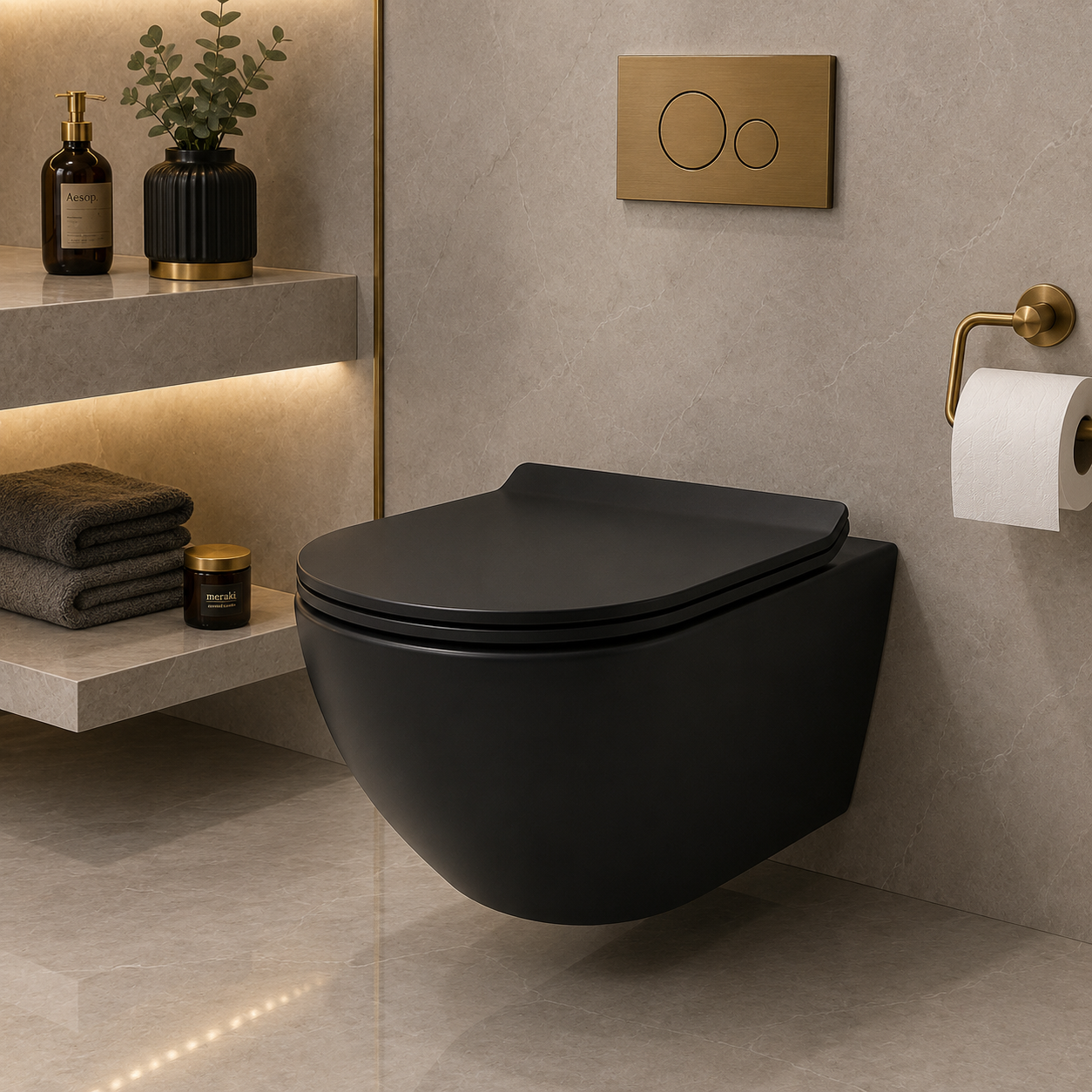 SCUBA DESIGNER RIMLESS MATT WALL HUNG WC SC-9644 BLM-BLACK MATT