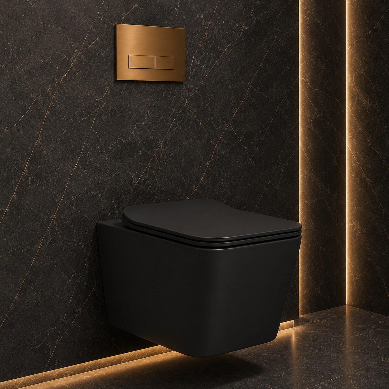 SCUBA DESIGNER RIMLESS MATT WALL HUNG WC SC-9629 BLM-BLACK MATT