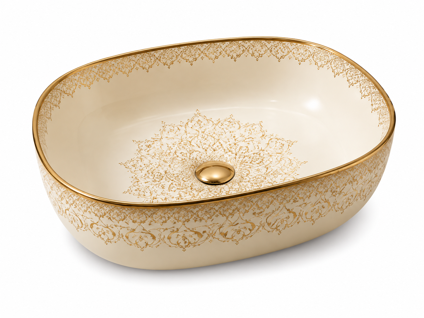 SCUBA MOROCCAN CERAMIC DESIGN BASIN SC-6004 CRM-KLH -BEIGE
