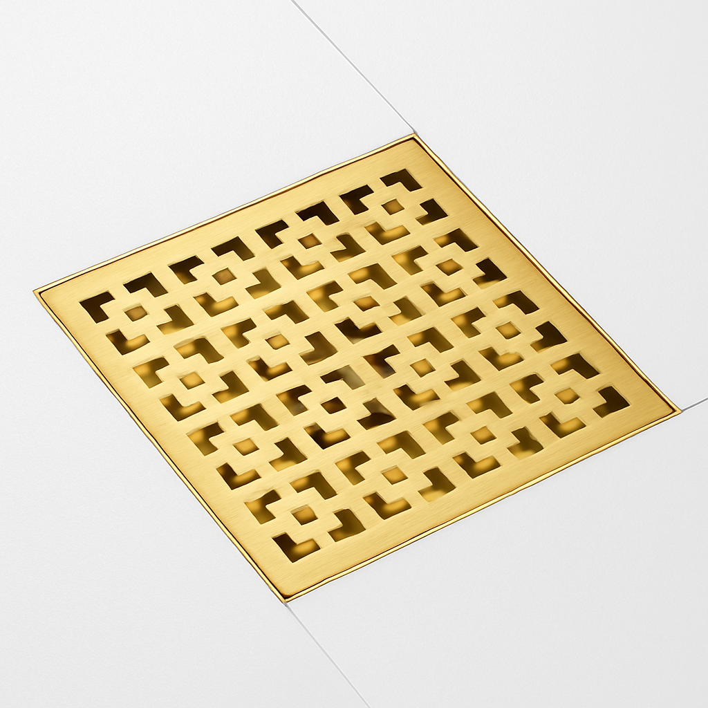PICASO GOLD FLOOR DRAIN 6X6: GOLD