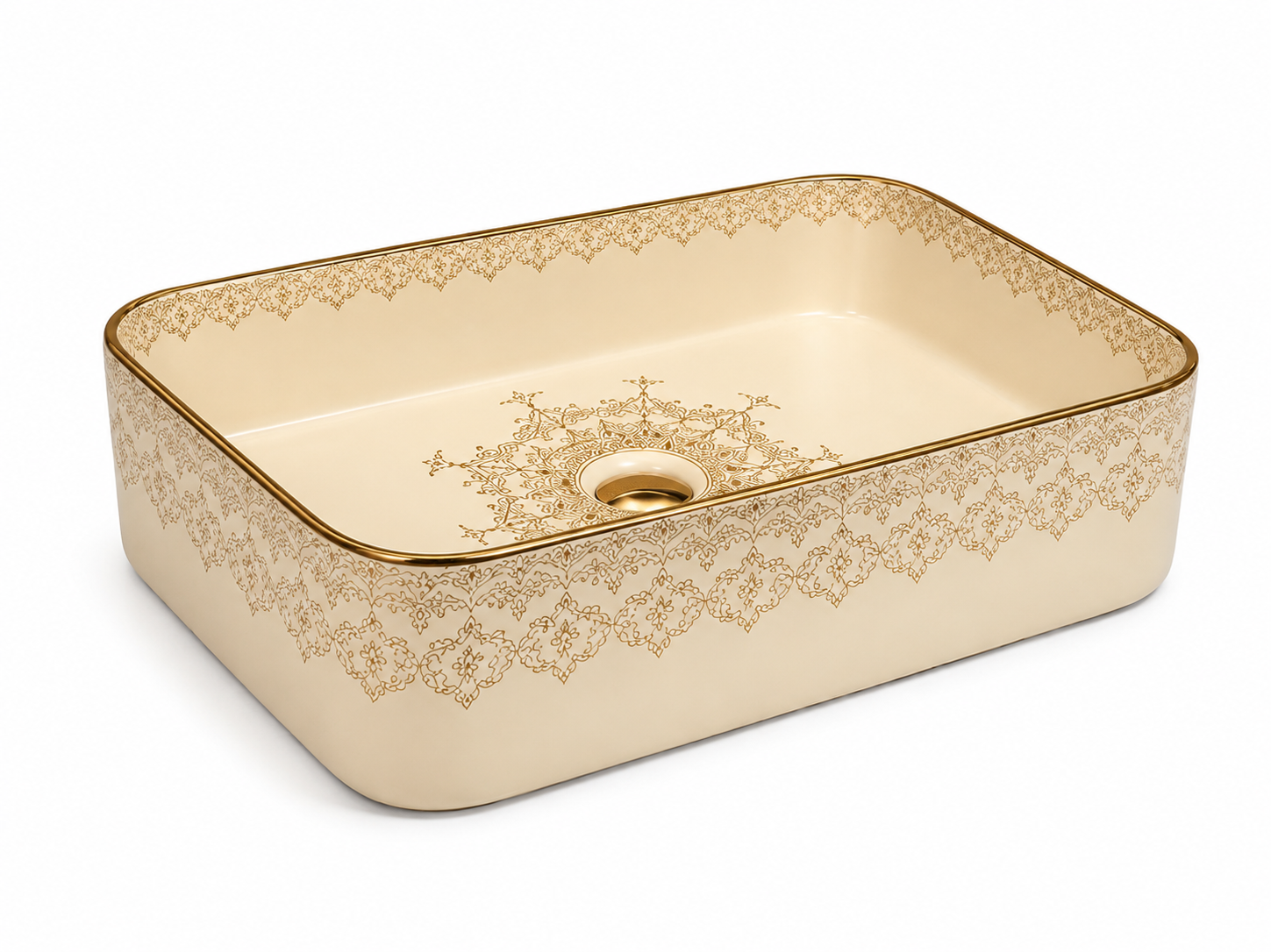 SCUBA MOROCCAN CERAMIC DESIGN BASIN SC-9588 CRM-KLH-BEIGE