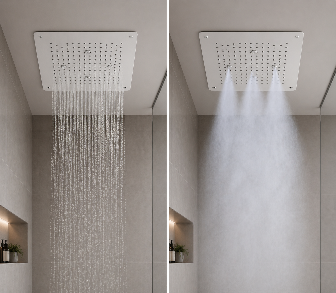 PICASO 2 FLOW OVERHEAD RAIN SHOWER-RAIN & MIST 16X16 INCHES: CHROME