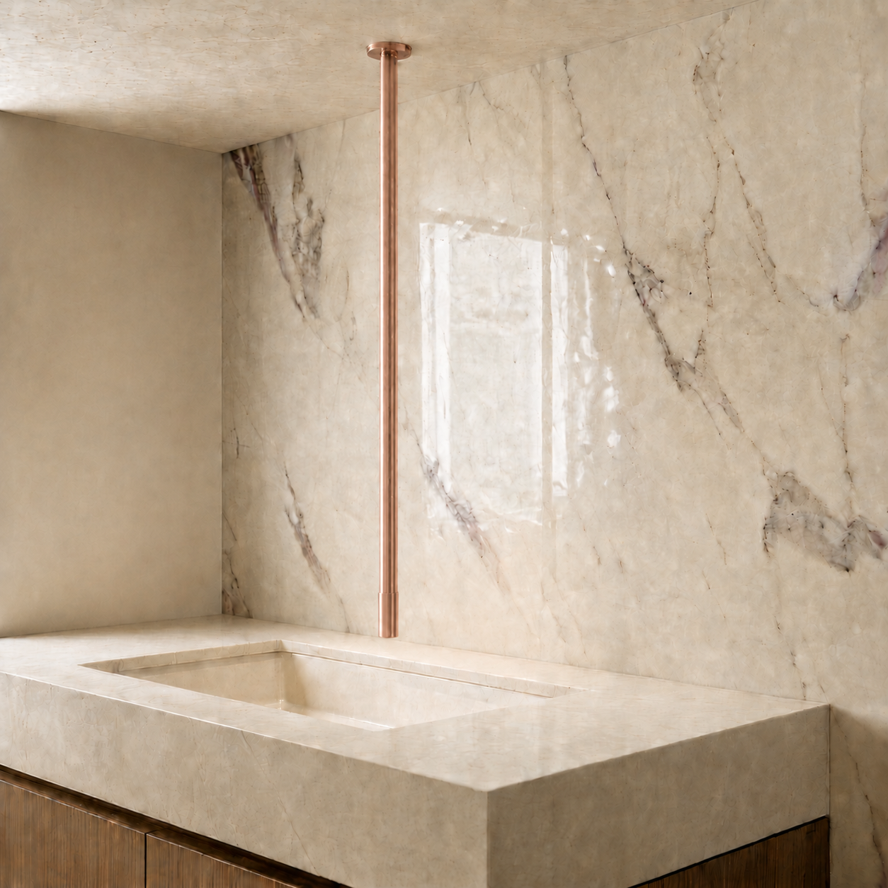 SCUBA CEILING MOUNTED BASIN  COLD FAUCET 72 INCHES WITH  MOUTH OPERATED SC-1185BRG-BRUSHED ROSE GOLD